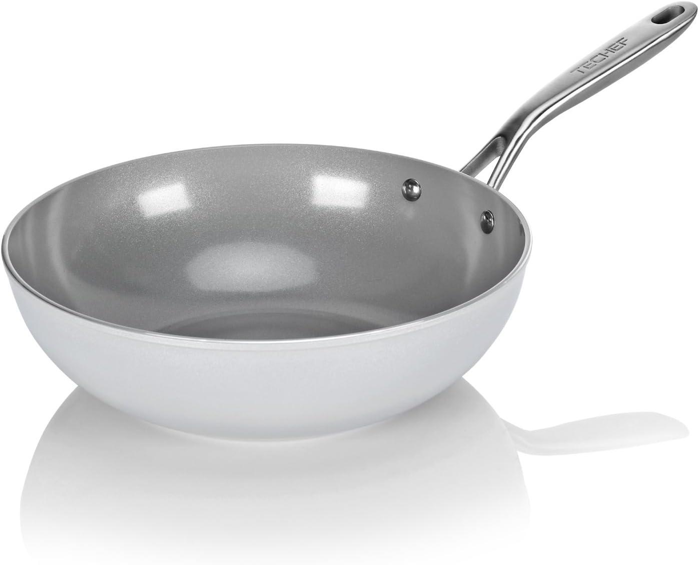TECHEF CeraTerra - 12" Ceramic Nonstick  Flat Bottom Wok/Stir-Fry Pan