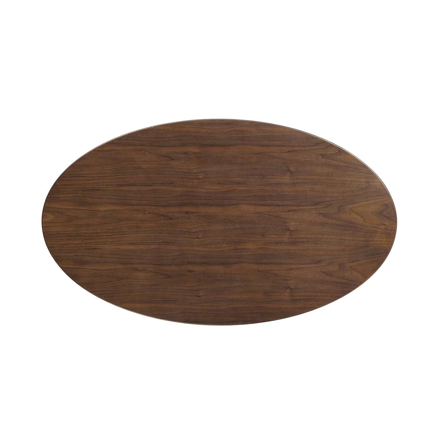 Modway Lippa 48" Oval Wood Grain Dining Table in Black Walnut