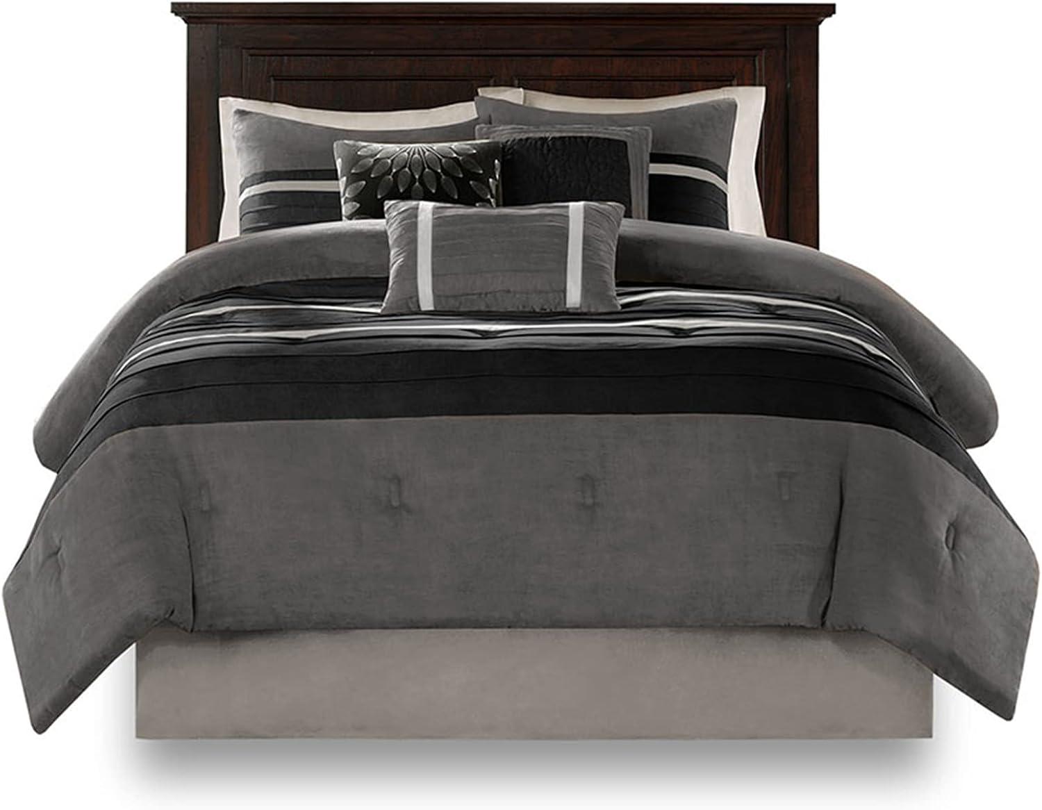 Palmer 7 PC Pieced Faux Suede Comforter Set