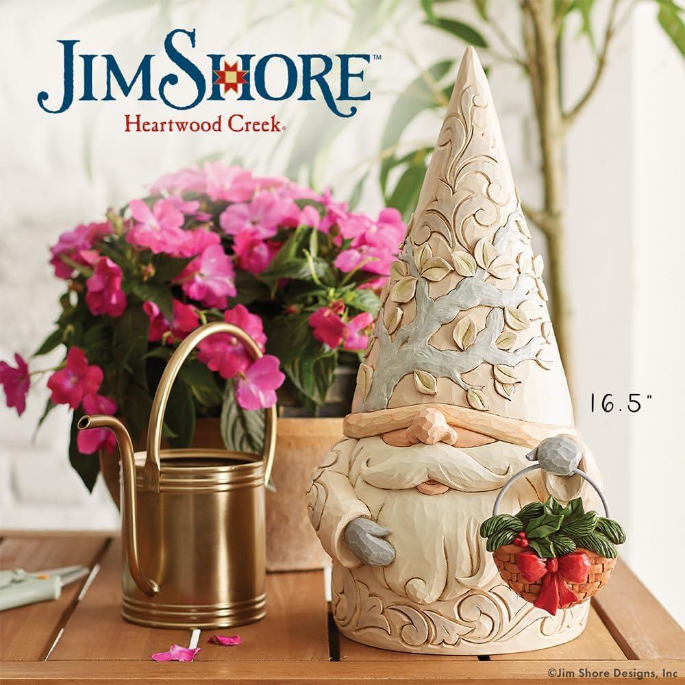 Jim Shore Heartwood Creek Gnome Statue w/ 4 Seasonal Baskets Figurine 16.5in H (Set of 5)