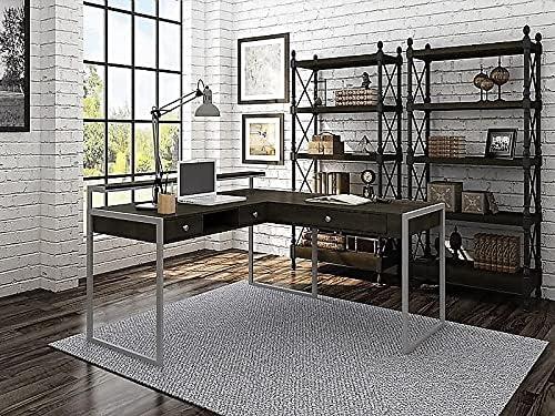 Whalen Asherton 60" L-Shaped Desk Fawn Aged Oak (SPUS-ASHD) 2736559
