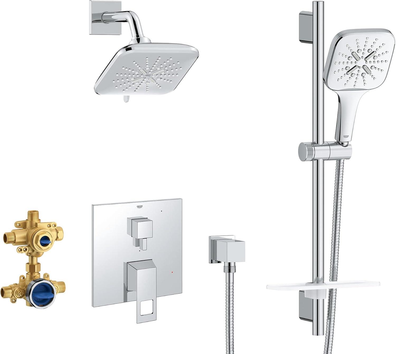 Eurocube Pressure Balance Rain Shower Set