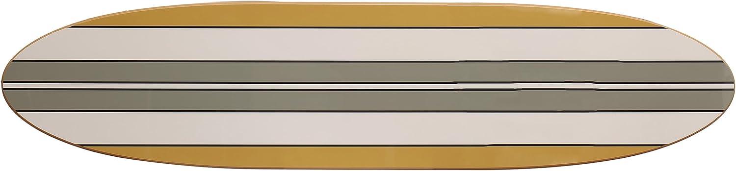 Creative Co-Op 65.5 Inches Reclaimed Wood Striped Surfboard Wall Décor, Multicolor