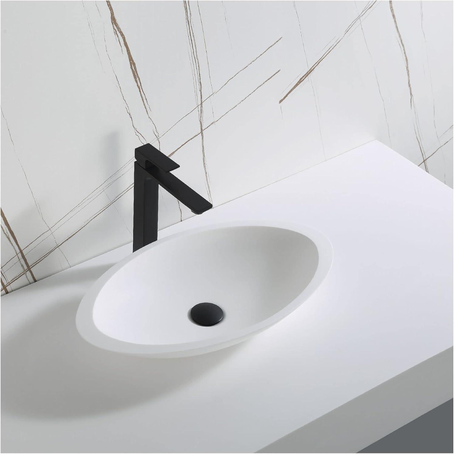 Karran Quattro 23'' X 13-1/4'' Matte White Acrylic Oval Vessel Sink