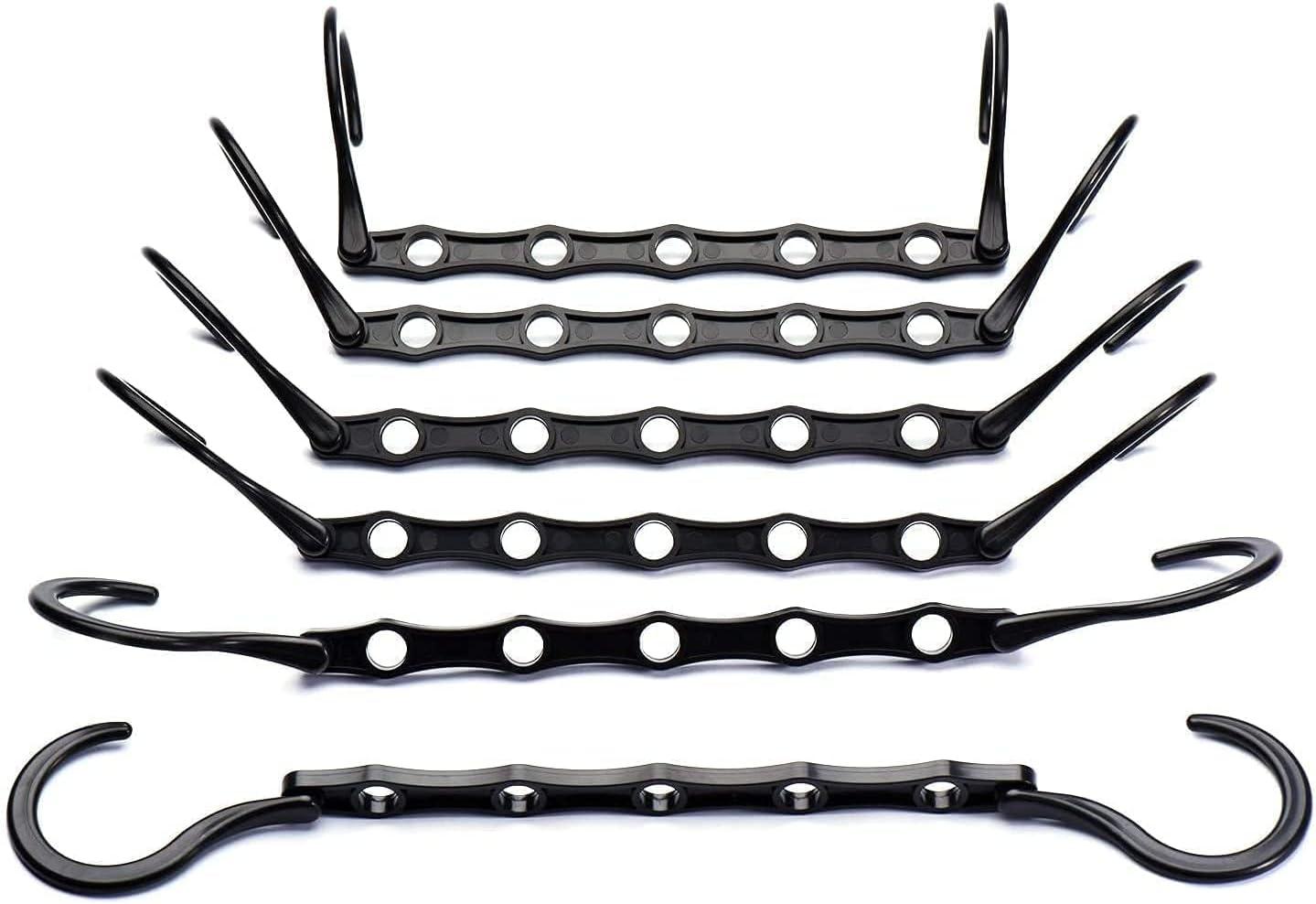 10PCS Space Saving Hangers Black, Smart Closet Organizer Space Saver, Sturdy Plastic Clothes Hangers for All Types of Clothes, Closet Organizers and Storage, College Dorm Room Essentials