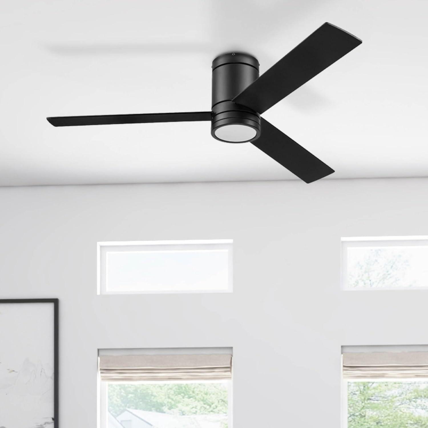 Prominence Home 52 in Espy Matte Black Remote Control 3 Blades Ceiling Fan, Matte