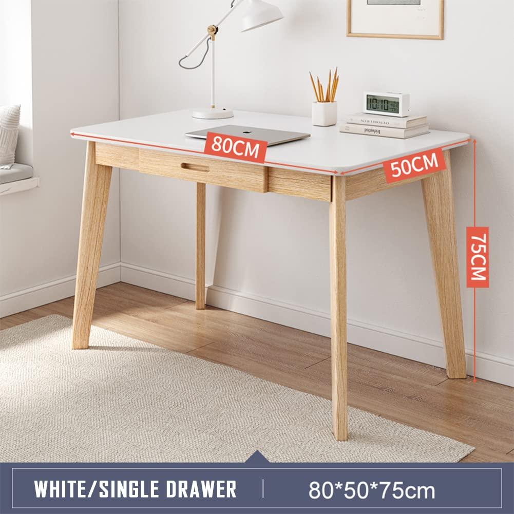 IOTXY Solid Wood Writing Desk - Home Office Workbench Desk with Drawer, Laptop Computer Work Study Table