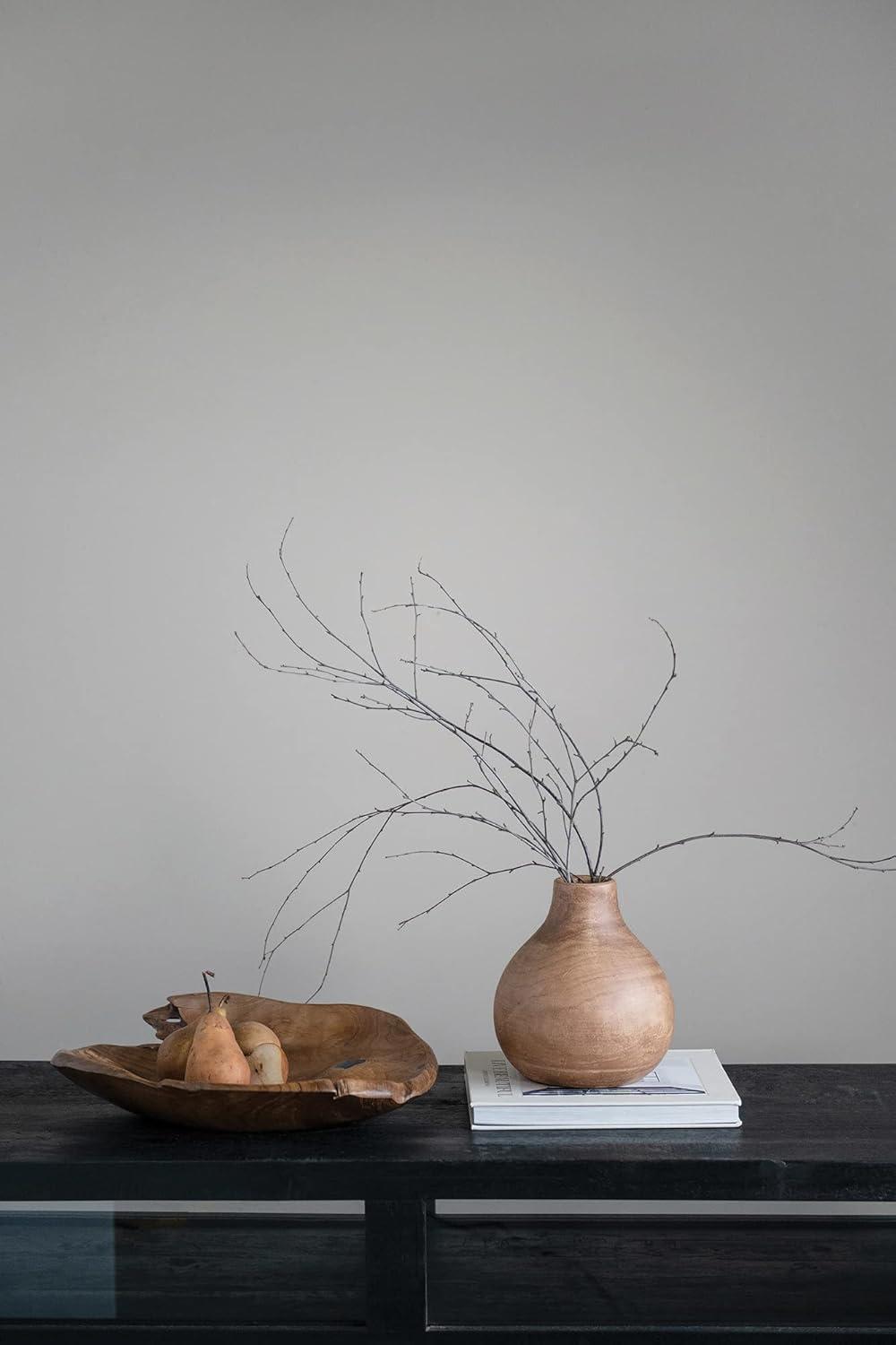 One-of-a-Kind Teakwood Irregular Kitchen Bowl, Natural Finish