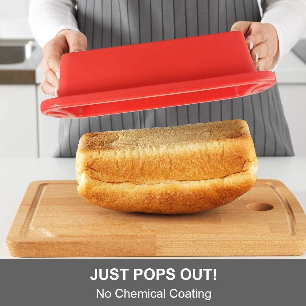 Red Silicone Non-Stick Bread and Loaf Pans Set