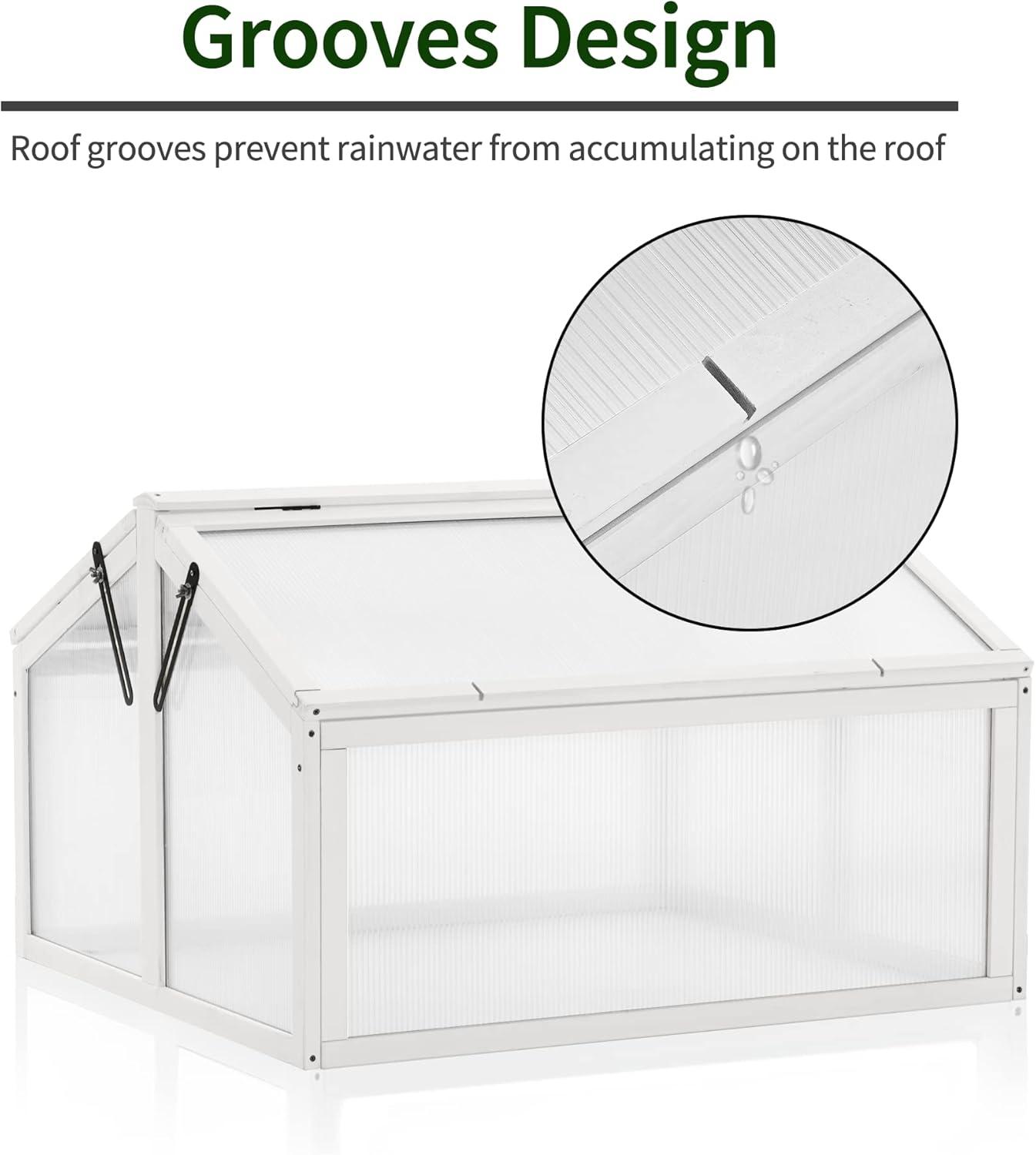 MCombo 35.4" W x 31.5" D Double Box Wooden Greenhouse Cold Frame