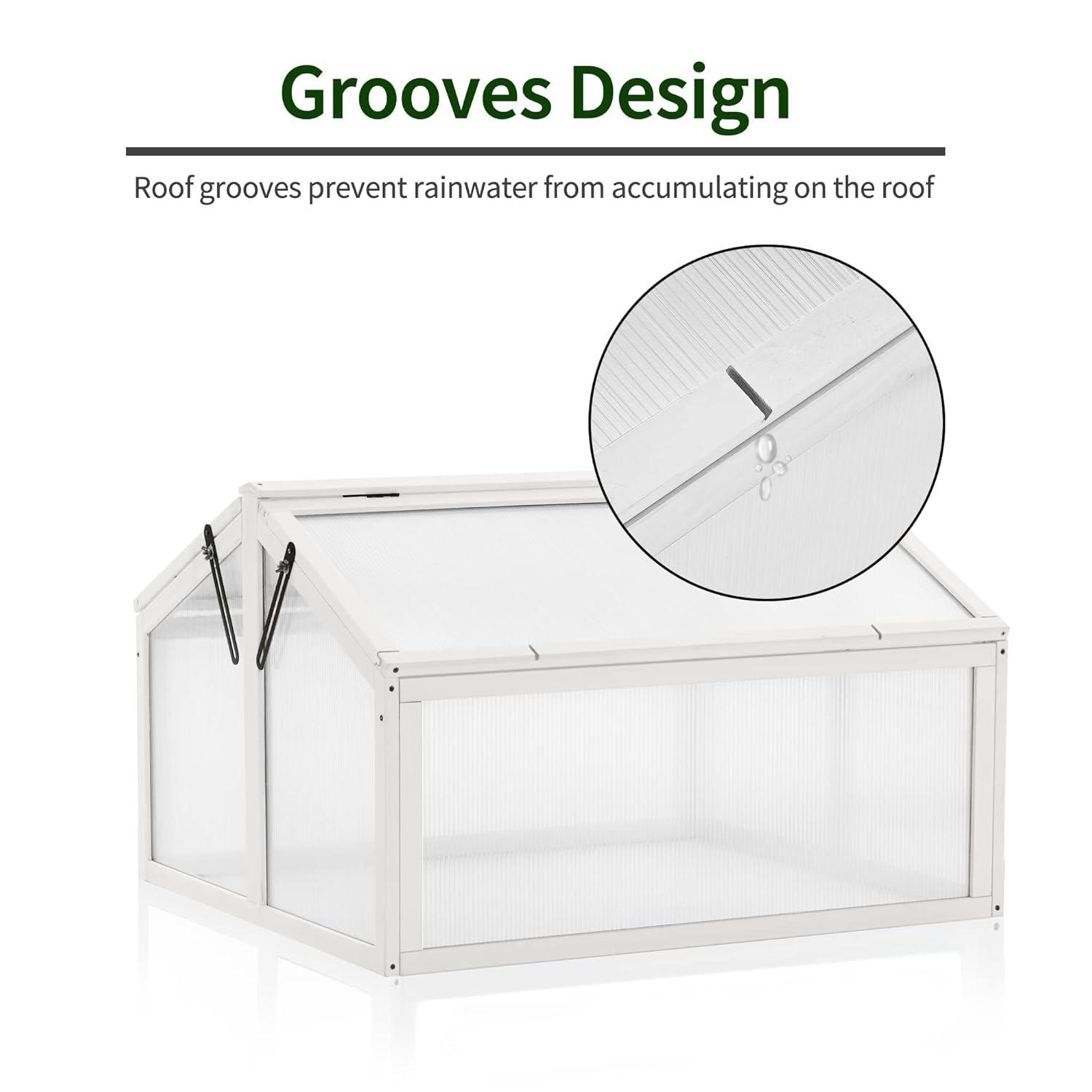 MCombo 35.4" W x 31.5" D Double Box Wooden Greenhouse Cold Frame