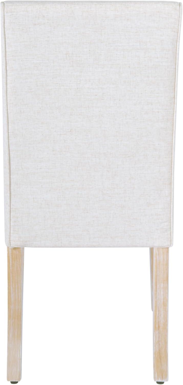 Set of 2 Scalloped Detail Dining Chairs Cream - HomePop