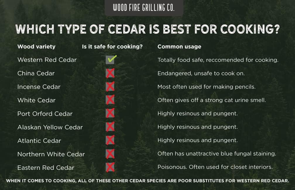 Wood Fire Grilling 5" x 11" x 6" Western Red Cedar Grilling Planks (6 Pack)