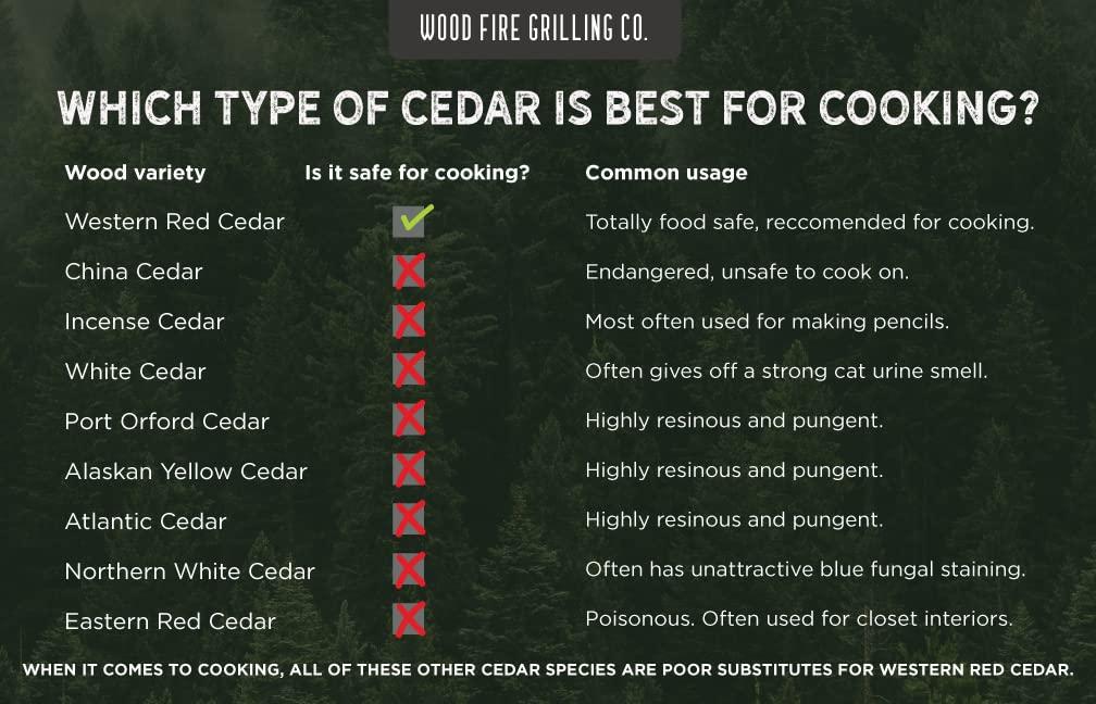 Wood Fire Grilling 5" x 11" x 6" Western Red Cedar Grilling Planks (6 Pack)