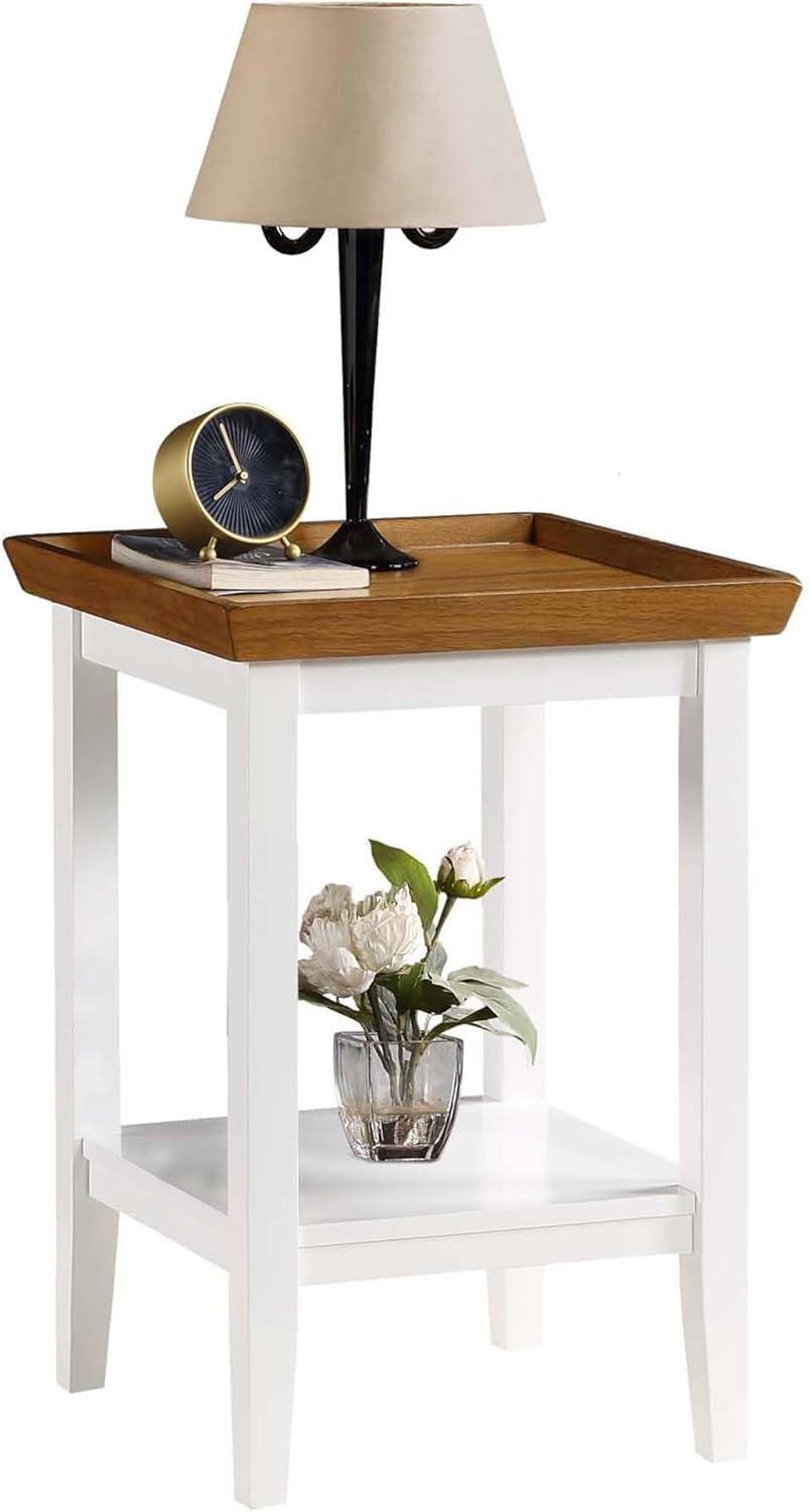 Convenience Concepts Ledgewood End Table, Driftwood / White, 18 in x 18 in x 26 in