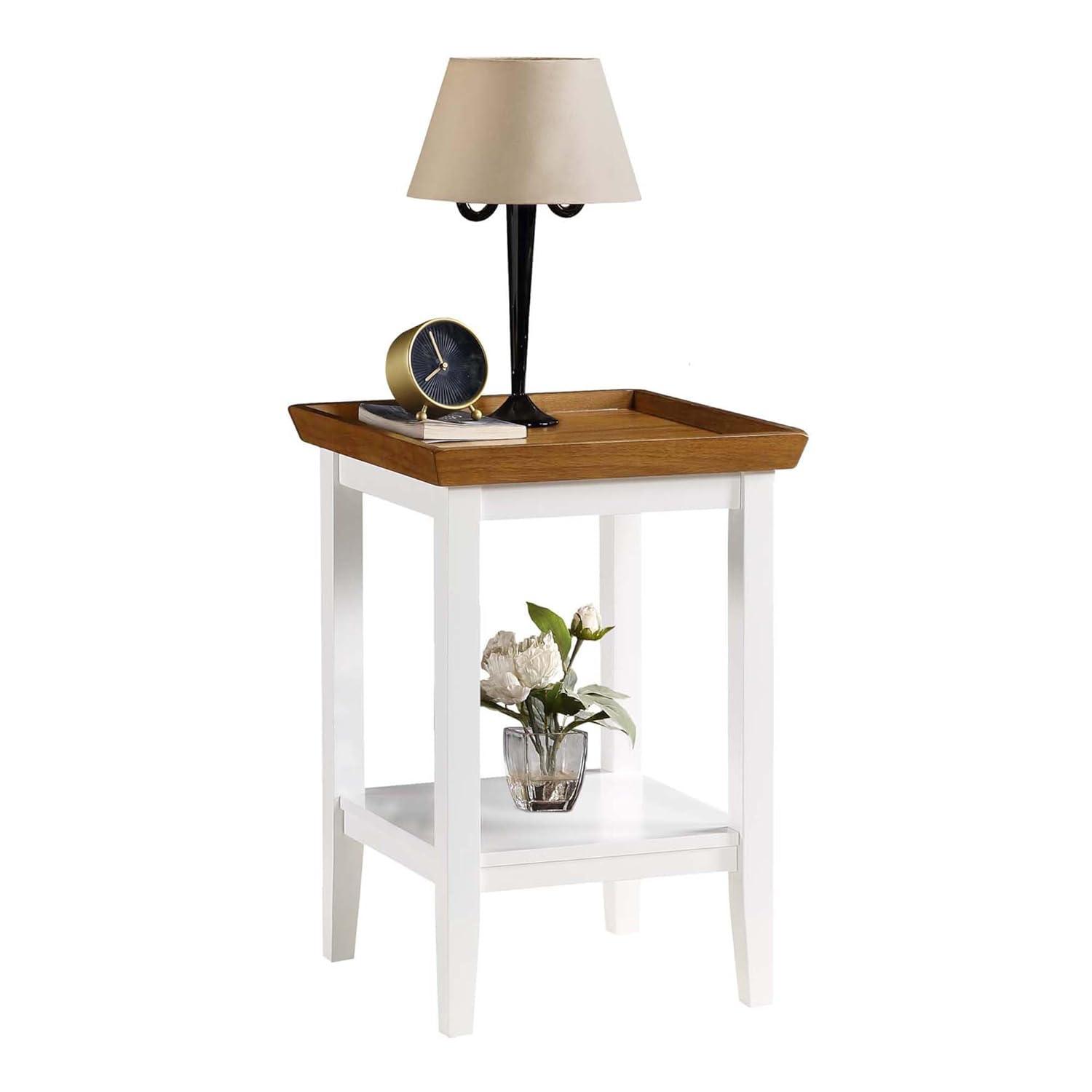 Convenience Concepts Ledgewood End Table, Driftwood / White, 18 in x 18 in x 26 in