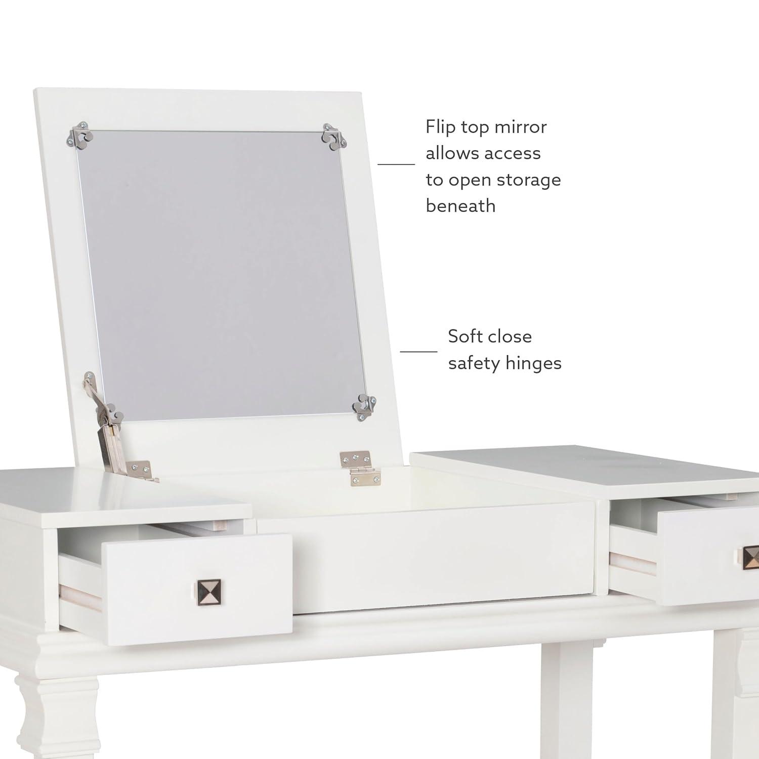 Linon Home Decor Linon Orhei White Vanity Set