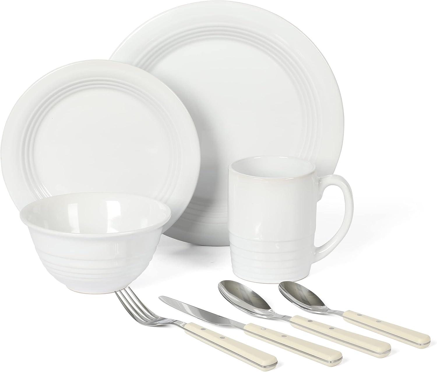 Martha Stewart 32-Piece Combo Set Stoneware Dinnerware Set - Service for 4