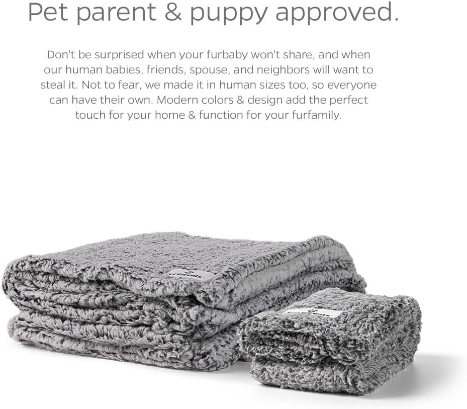 Large Slate Sherpup Fabric Water Resistant Pet Blanket