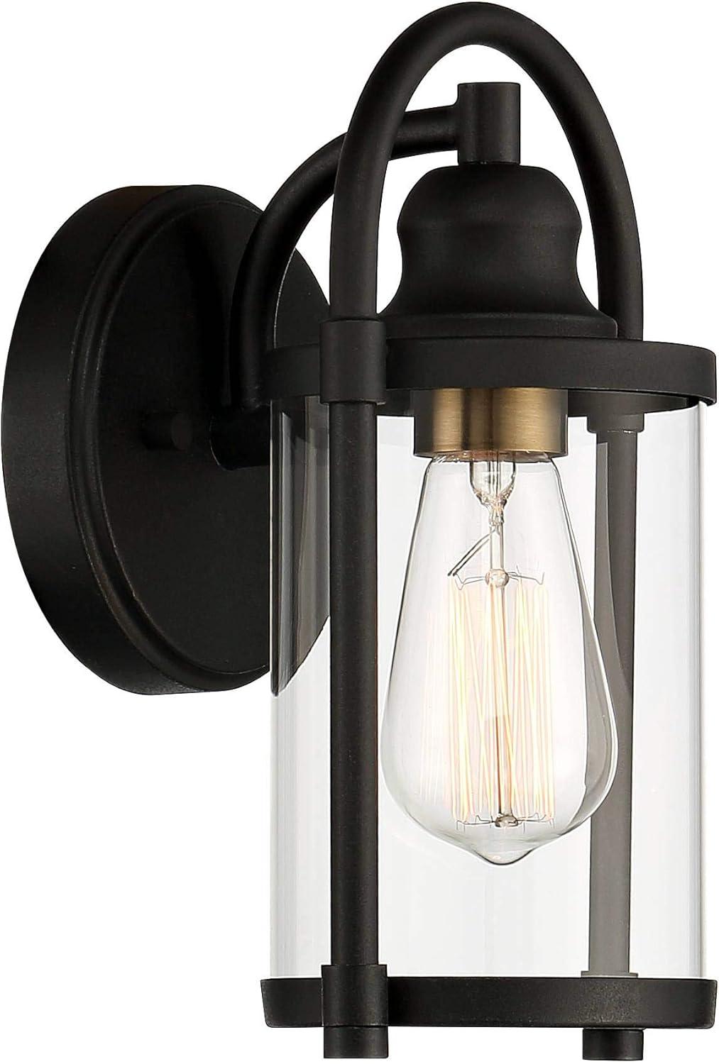 John Timberland Avani Rustic Outdoor Wall Light Fixture Black Metal 10 1/4" Clear Glass Panels for Post Exterior Barn Deck House Porch Yard Patio Home