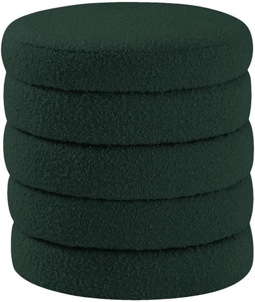 Meridian Furniture Aphia Green Boucle Fabric Ottoman/Stool