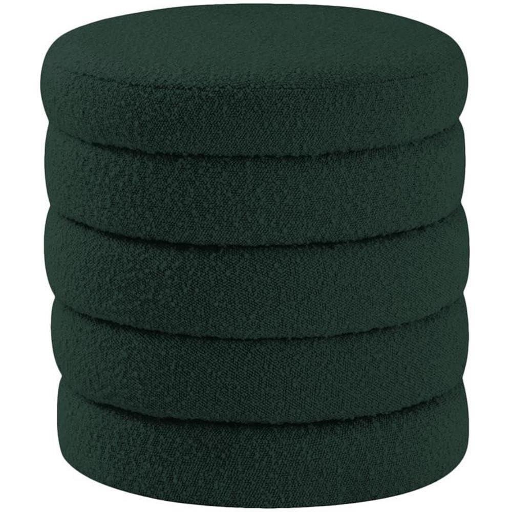 Meridian Furniture Aphia Green Boucle Fabric Ottoman/Stool