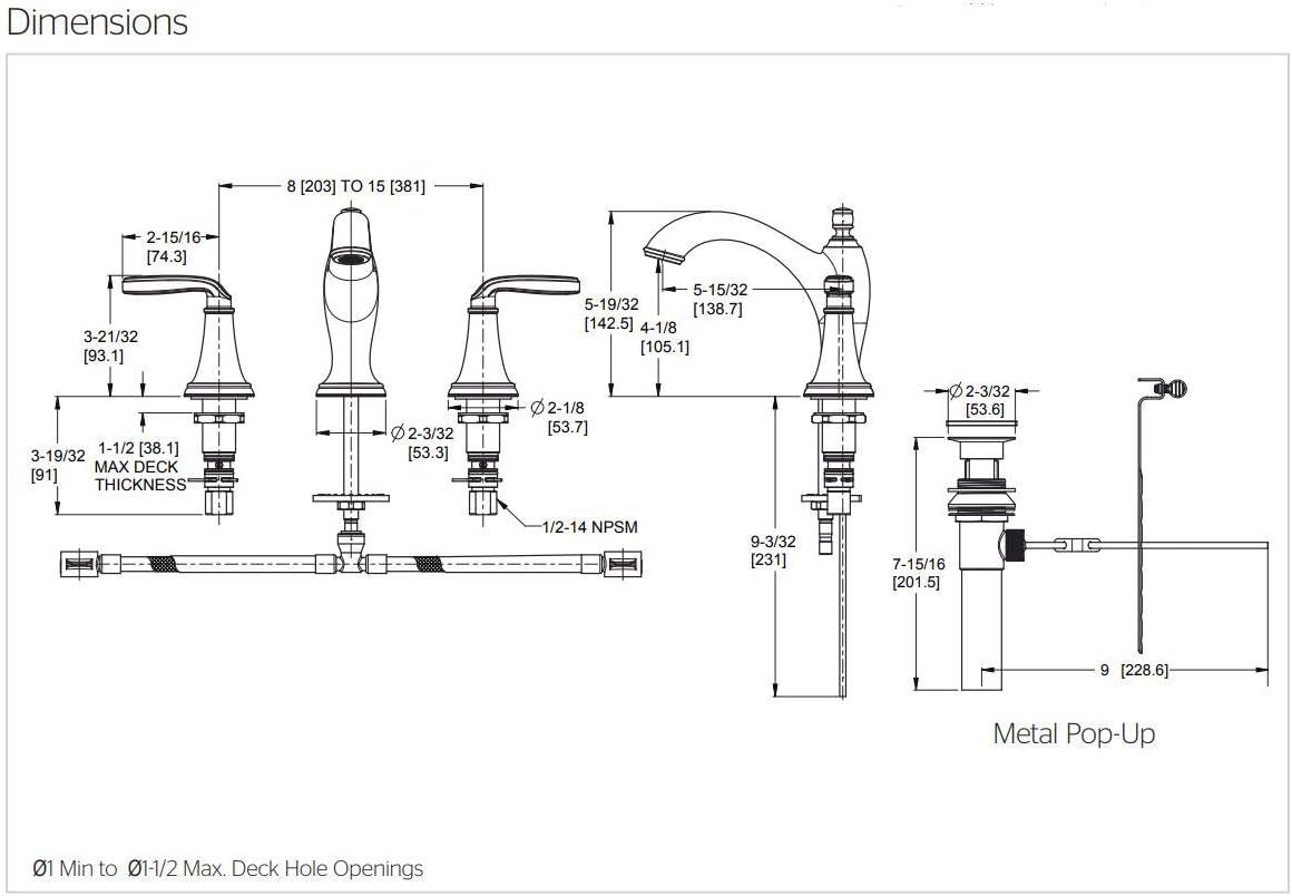 Northcott Modern Chrome 8" Widespread Bathroom Faucet with Drain Assembly