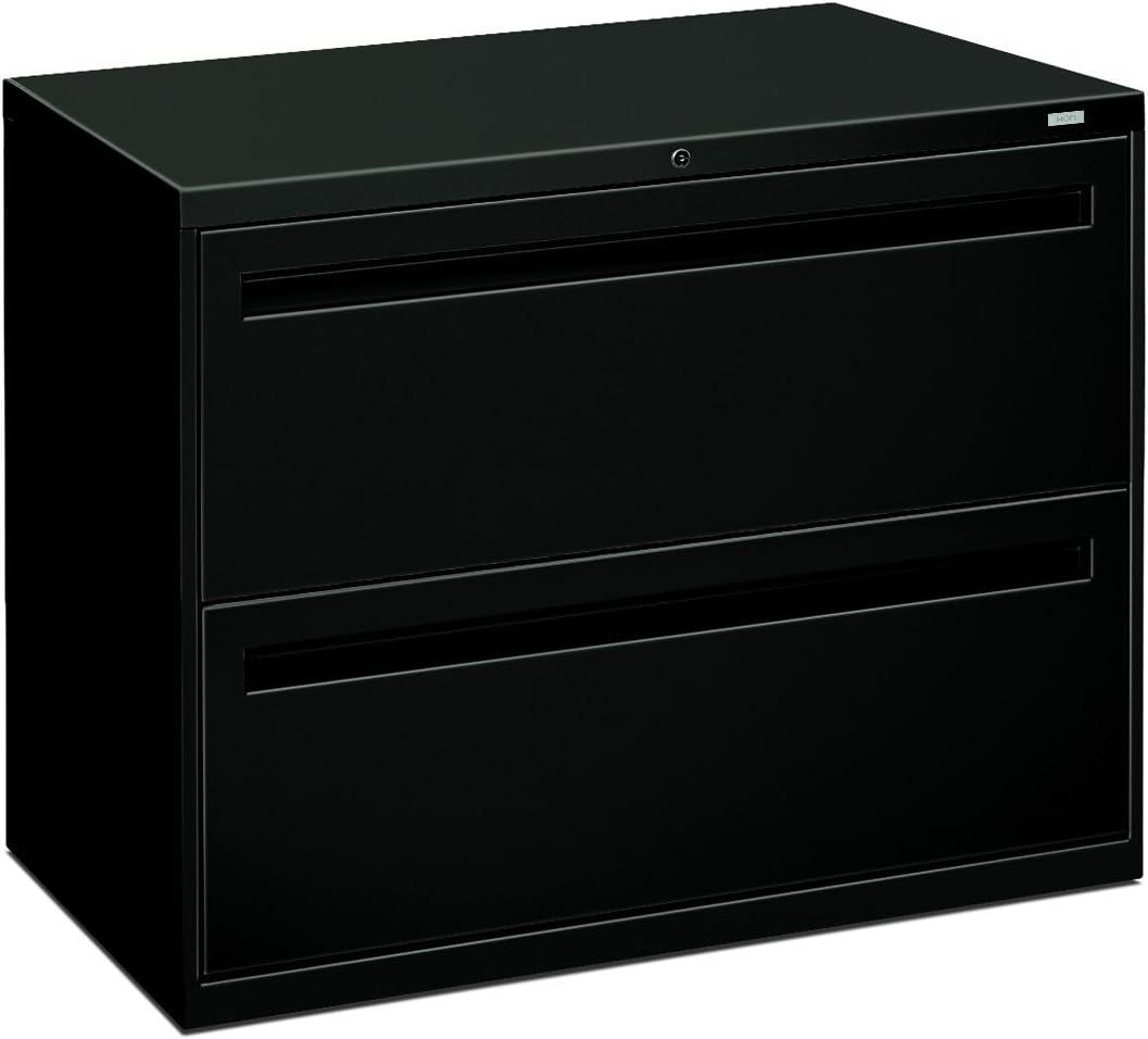 HON 2 Drawers Lateral Lockable Filing Cabinet, Black