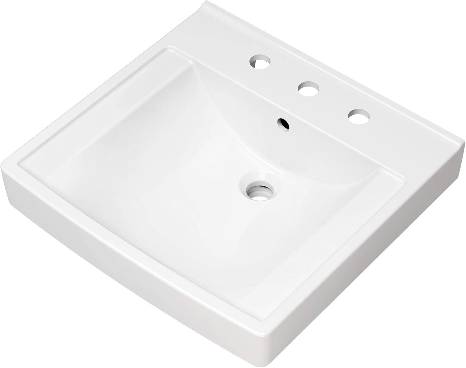 American Standard Decorum 20.25'' White Vitreous China Rectangular Bathroom Sink with Overflow