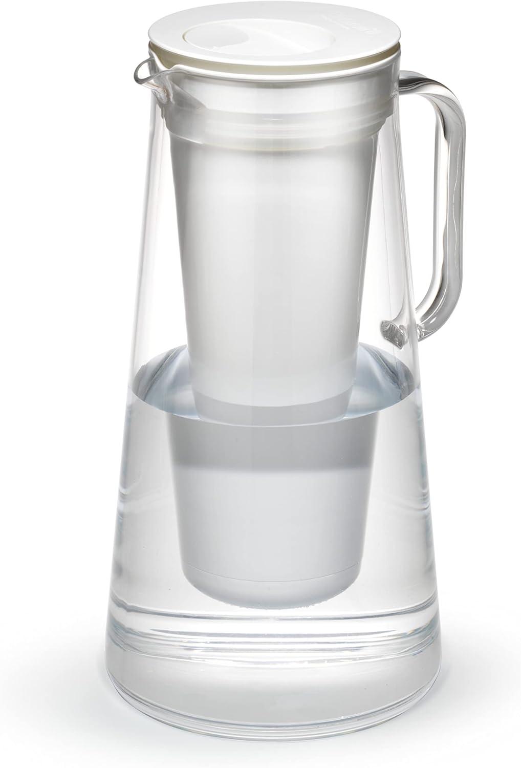 LifeStraw Home 10-Cup Water Filter Pitcher - White: BPA-Free, Filters Lead & Bacteria, Easy-Fill Lid, 1-Year Warranty