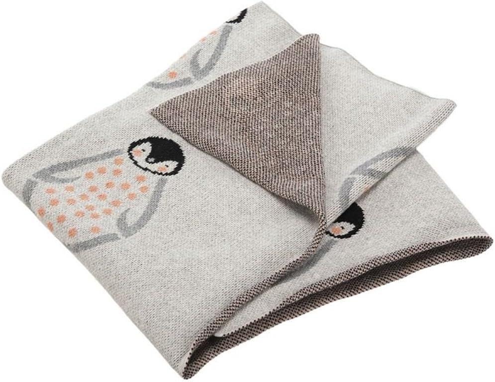 SAFAVIEH Ozzie The Penguin 32" x 40" Baby Throw, Grey/Coral