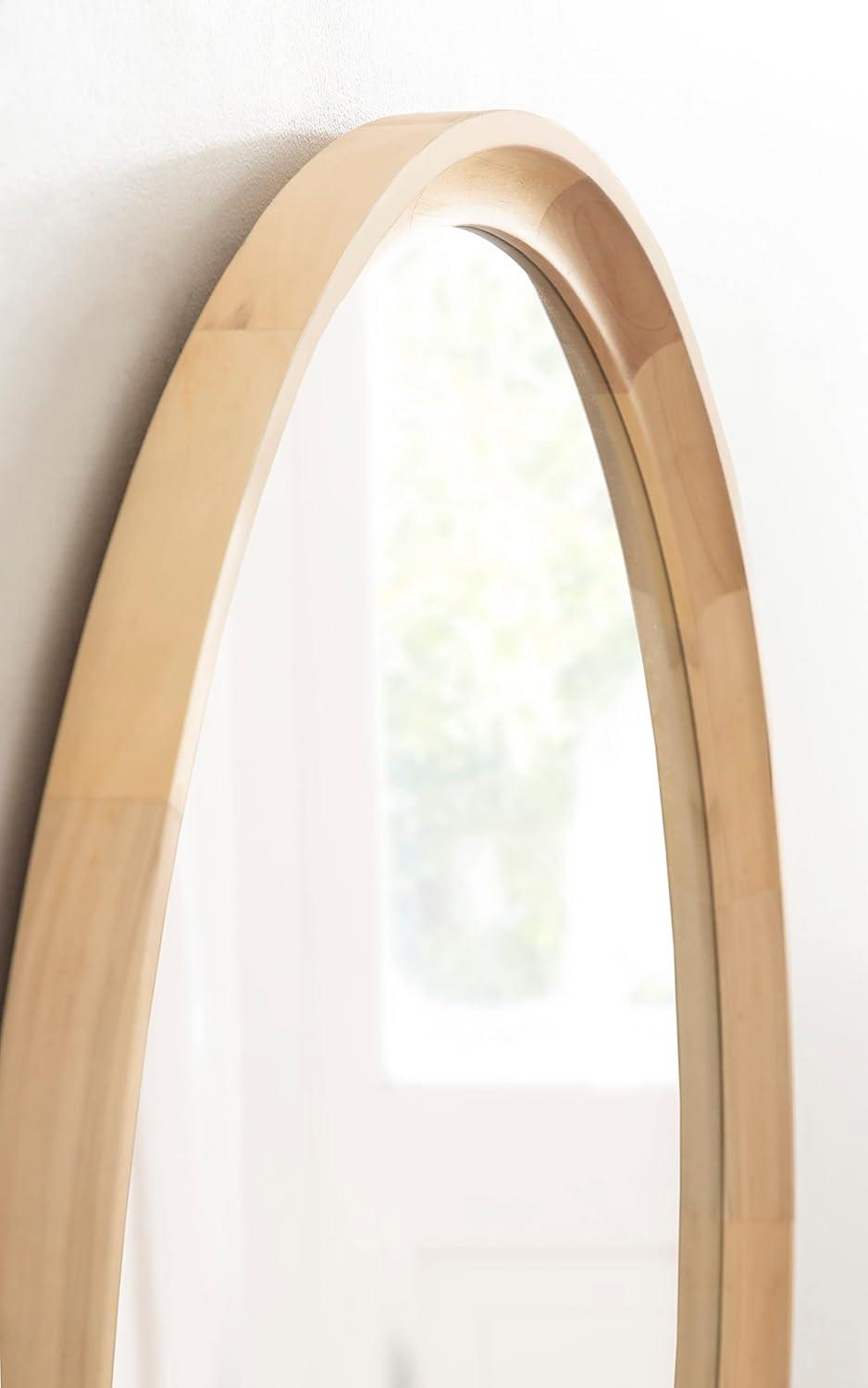 Kate and Laurel Hatherleigh Round Wood Wall Mirror