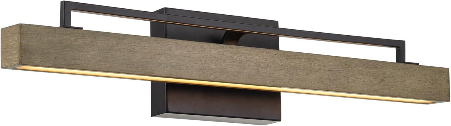 Felix 25" Black and Smoked Birch LED Vanity Light