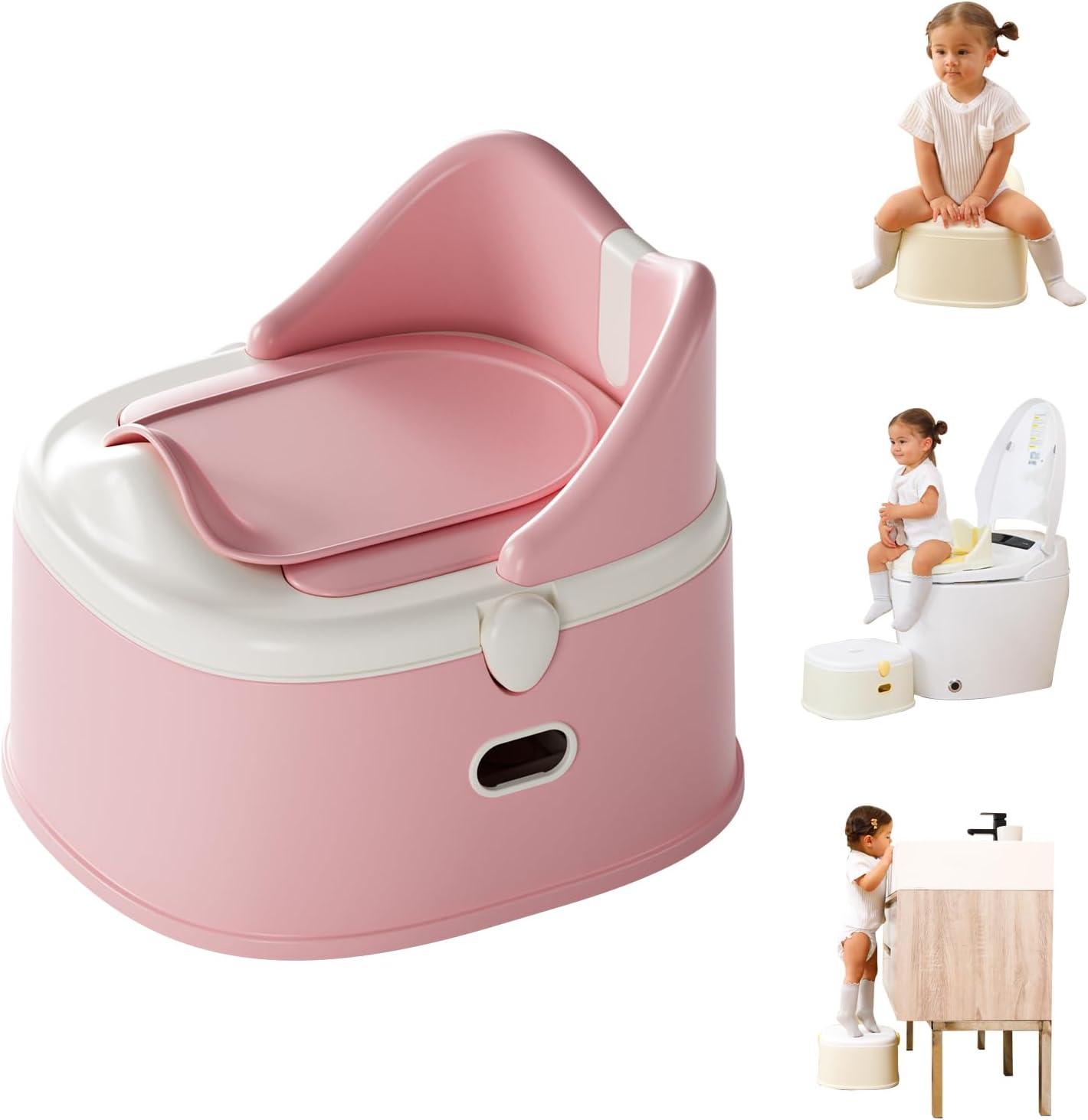 BabyBond 3 in 1 Potty Training Toilet & Training Seat & Sturdy Step Stool,Pink
