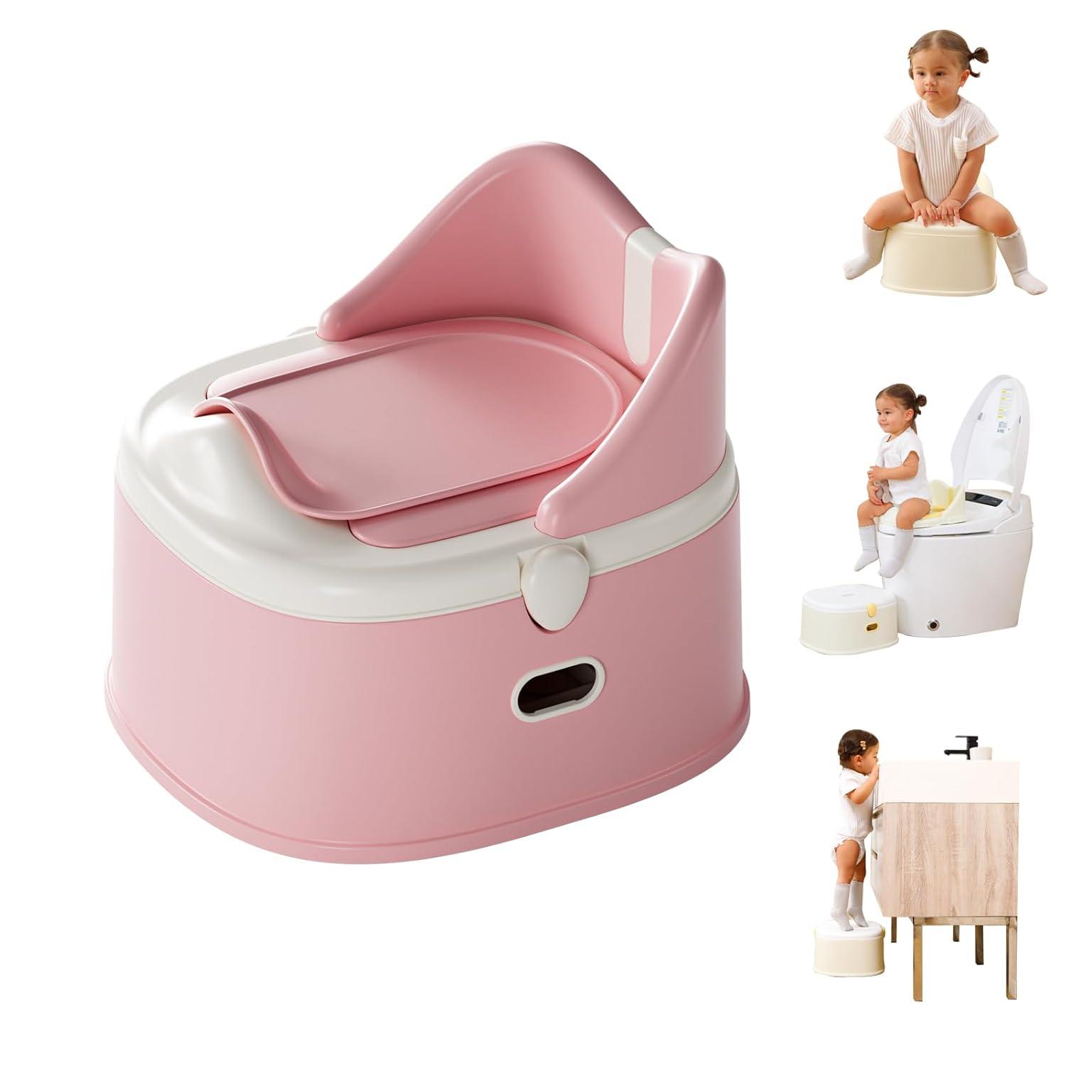 BabyBond 3 in 1 Potty Training Toilet & Training Seat & Sturdy Step Stool,Pink