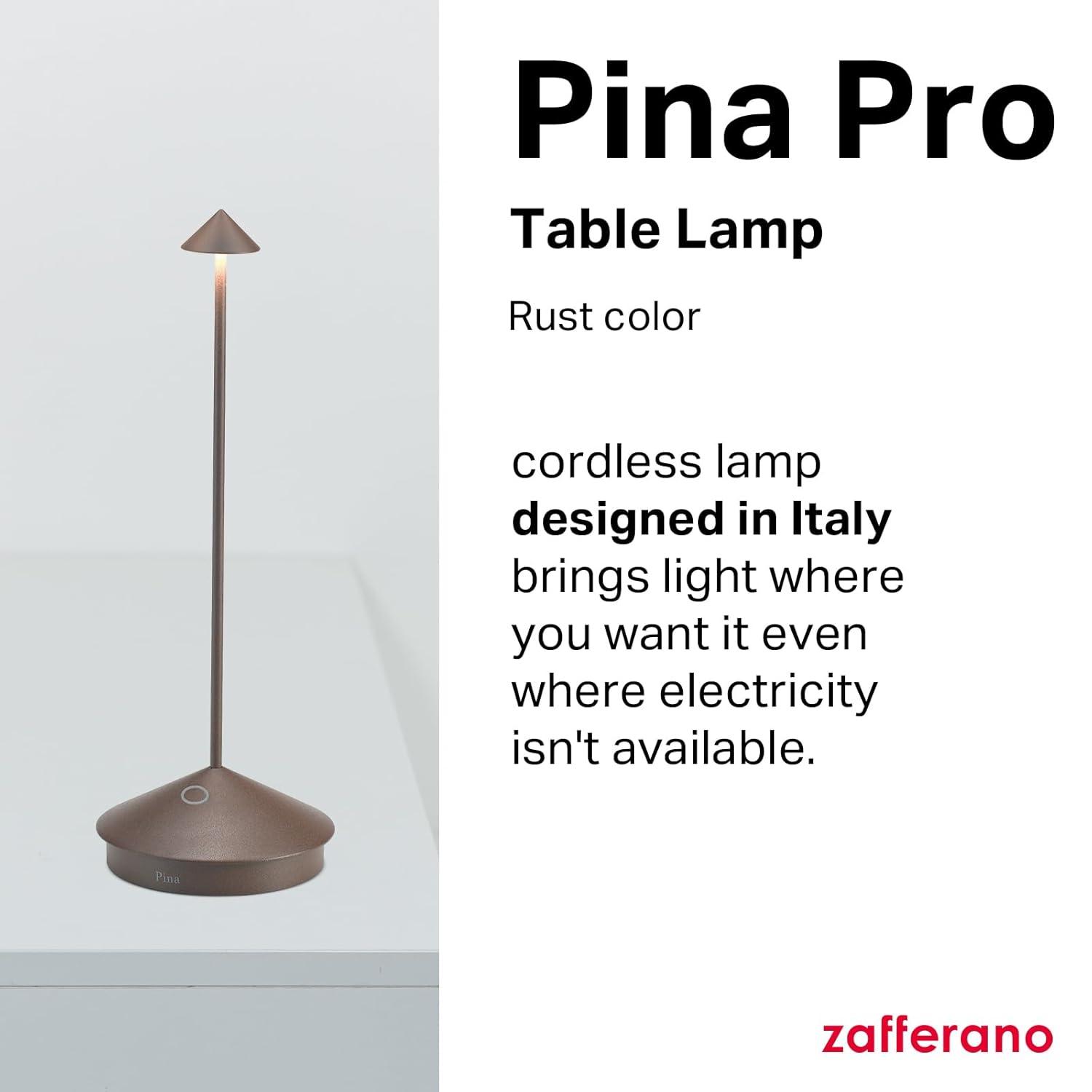 Rust Brown Metal Cordless LED Table Lamp