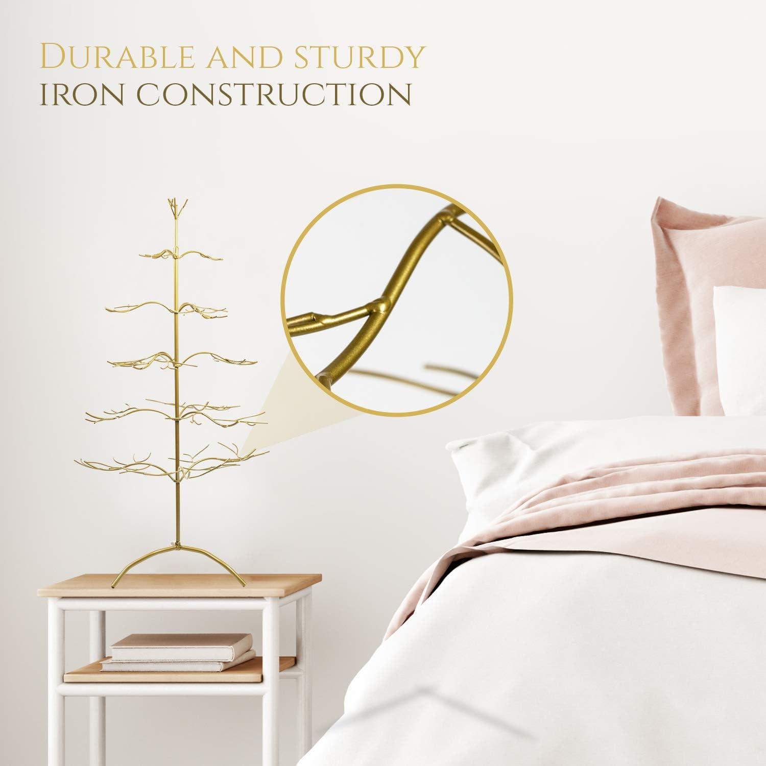 Elegant 36" Silver Metal Christmas Tree & Jewelry Organizer