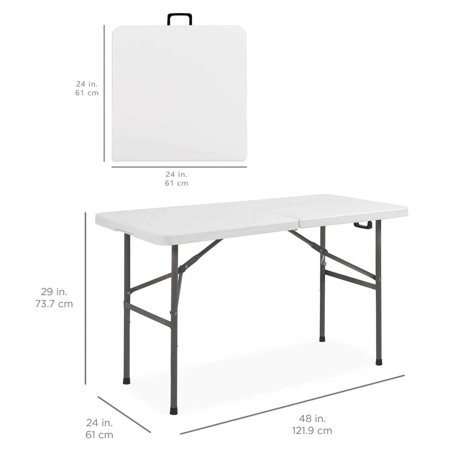 Best Choice Products Plastic Folding Table, Indoor Outdoor Heavy Duty Portable w/ Handle, Lock for Picnic