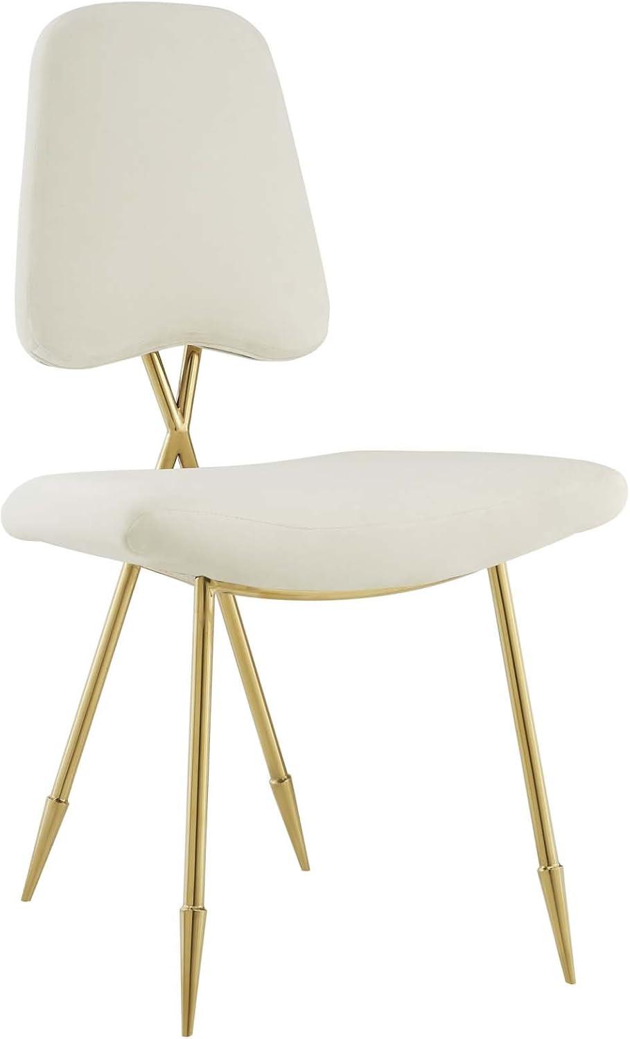 Modway Ponder Performance Velvet Dining Side Chair Ivory