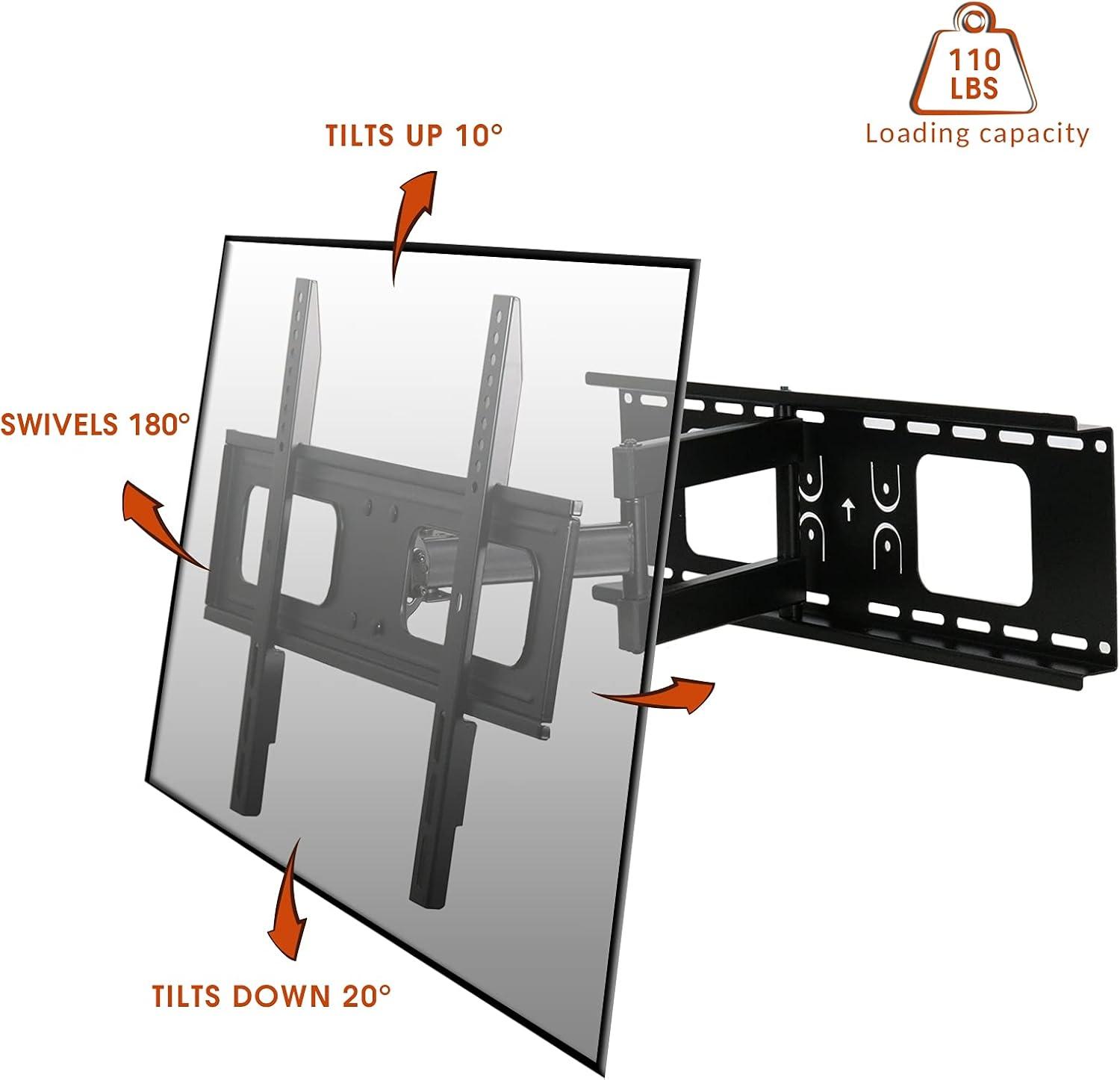 MegaMounts Full Motion Wall Mount for 32-70 Inch Displays