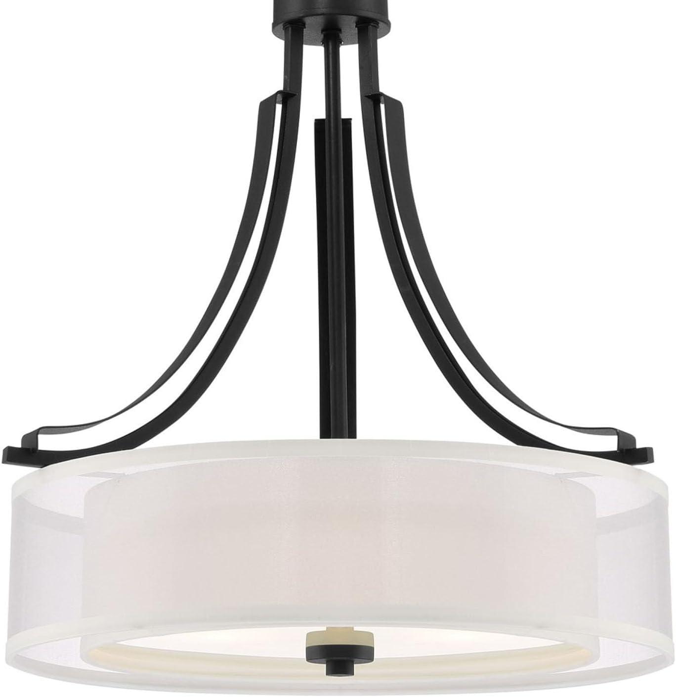 Minka Lavery Minka Parsons Studio 20 1/2" Wide Sand Coal Black Drum Pendant Light