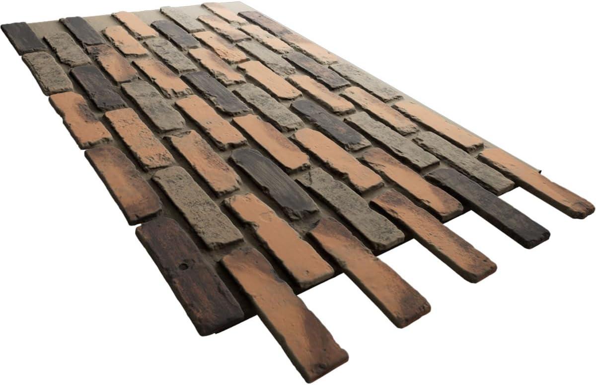 StoneCraft Aged Brick Faux Brick Panel, 46 7/8"W x 27"H x 1 1/4"D