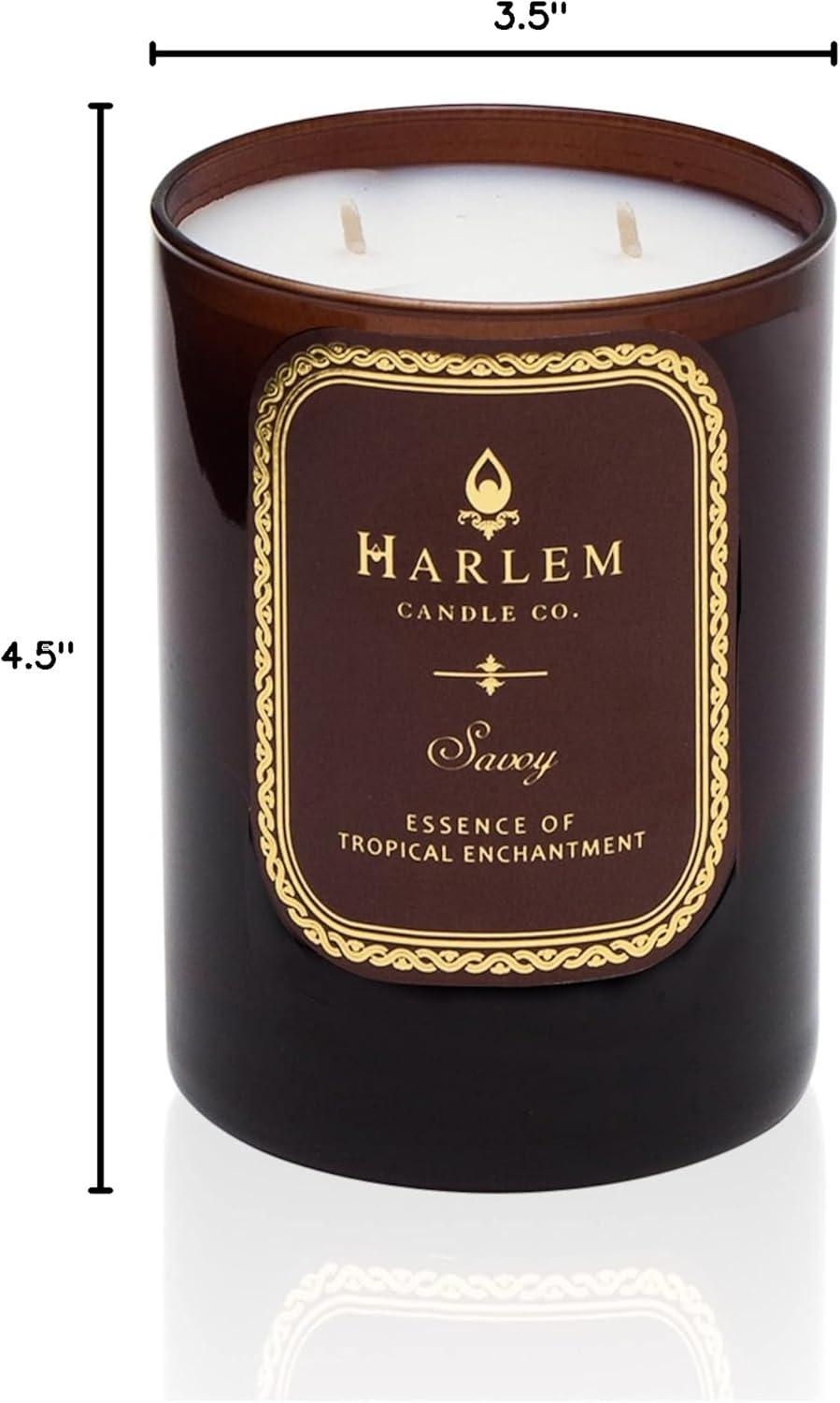 HARLEM CANDLE CO. Savoy - Luxury Scented Soy Candle, 11 oz - 80-Hour Burn Time | Blackcurrant, Mandarin, Green Apple and Lily of The Valley | Scented Candles for Home