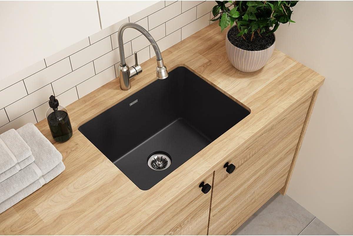 Quartz Classic 25" x 18-1/2" x 11-13/16" Undermount Kitchen Sink with Basket strainer