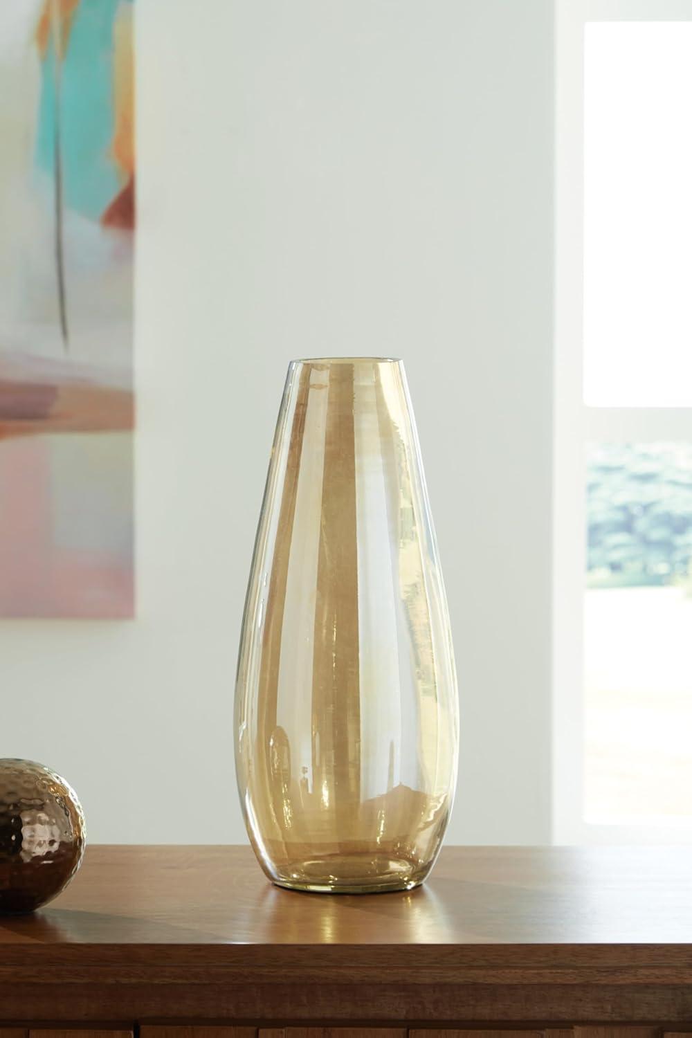 Signature Design by Ashley Rhettman 15" Glass Vase, Amber