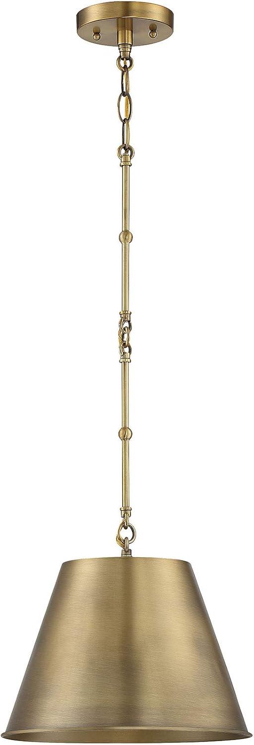 Alden Warm Brass Mini Pendant Light with LED