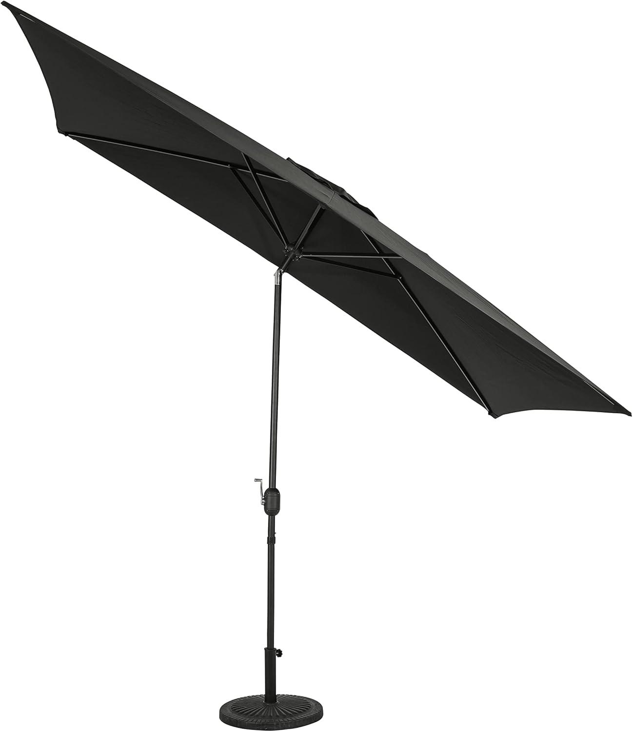 Island Umbrella 10' x 6.5' Rectangular Bimini Market Patio Umbrella Black: Weather-Resistant, Steel Frame, Crank Handle