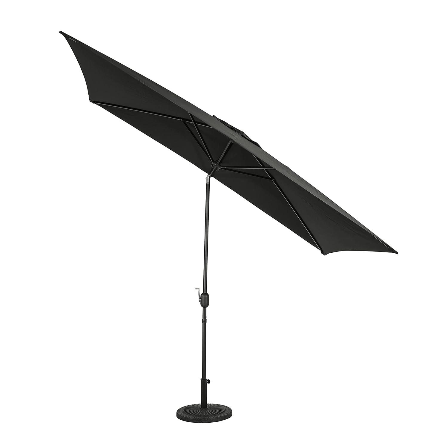Island Umbrella 10' x 6.5' Rectangular Bimini Market Patio Umbrella Black: Weather-Resistant, Steel Frame, Crank Handle