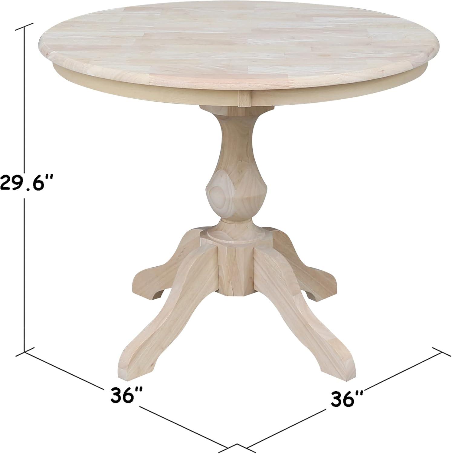 International Concepts 36" Round Top Pedestal Table-28.9" H, Unfinished