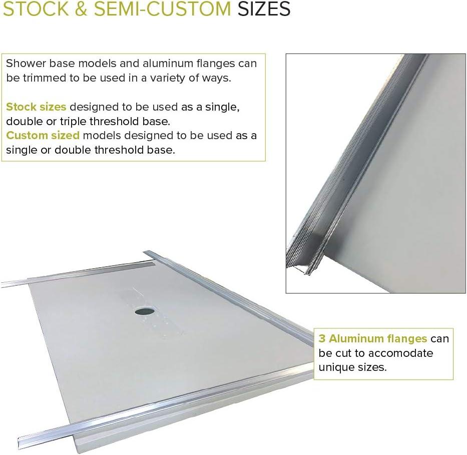 60-Inch Grey Solid Surface Zero Threshold Shower Base